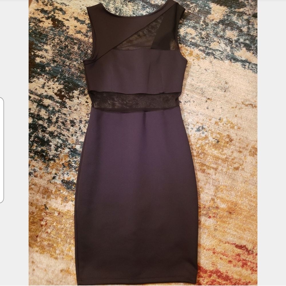 Black Dress with Mesh Details